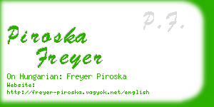 piroska freyer business card